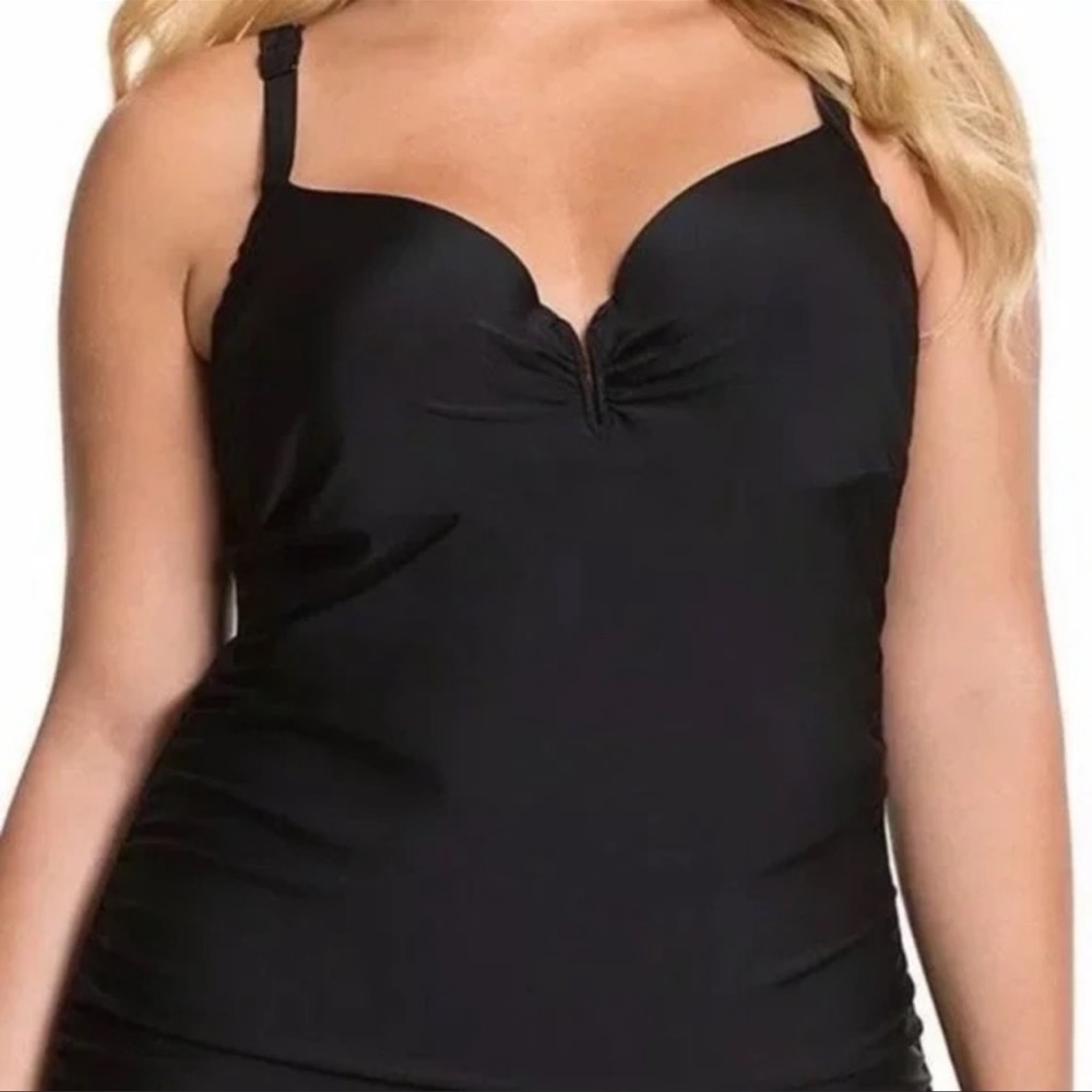 Cacique Swim | Black Balconette Tankini Swim Top